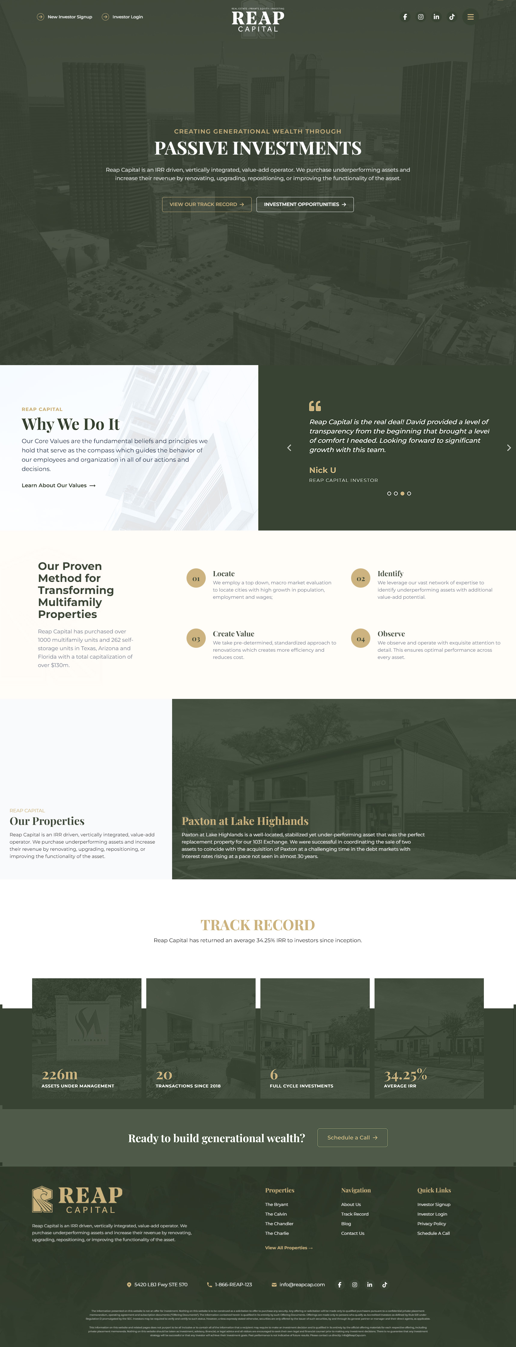 Reap Capital Homepage