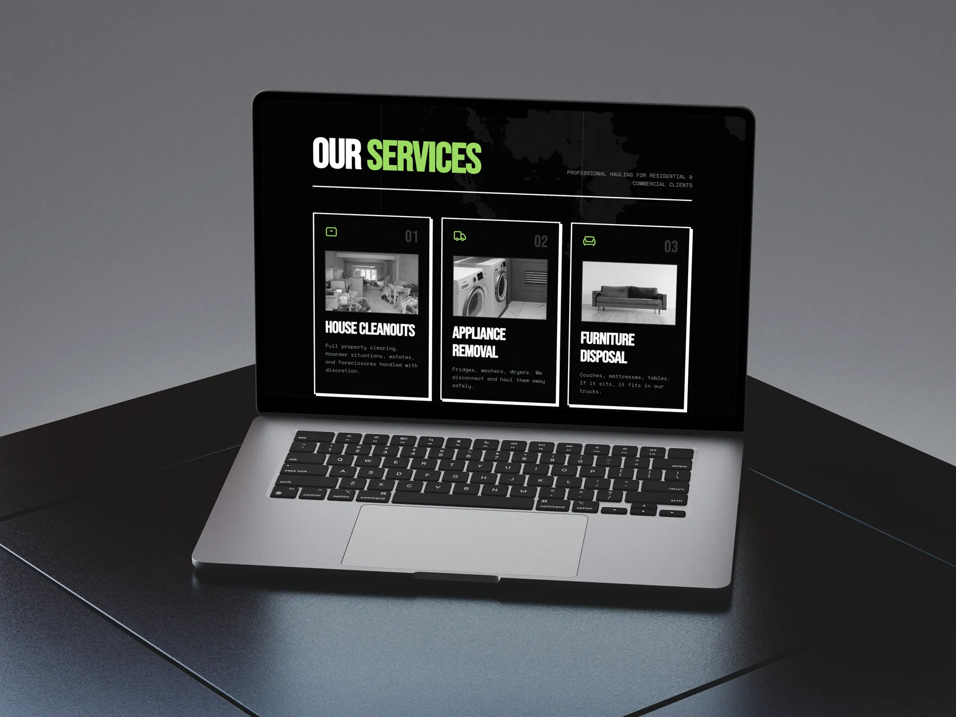 Big Junk website services page