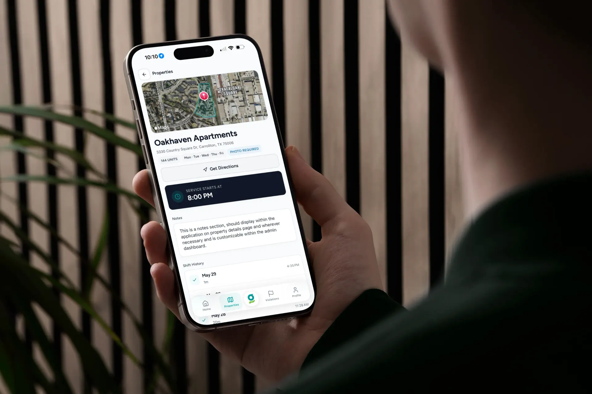 Green Door app property detail screen