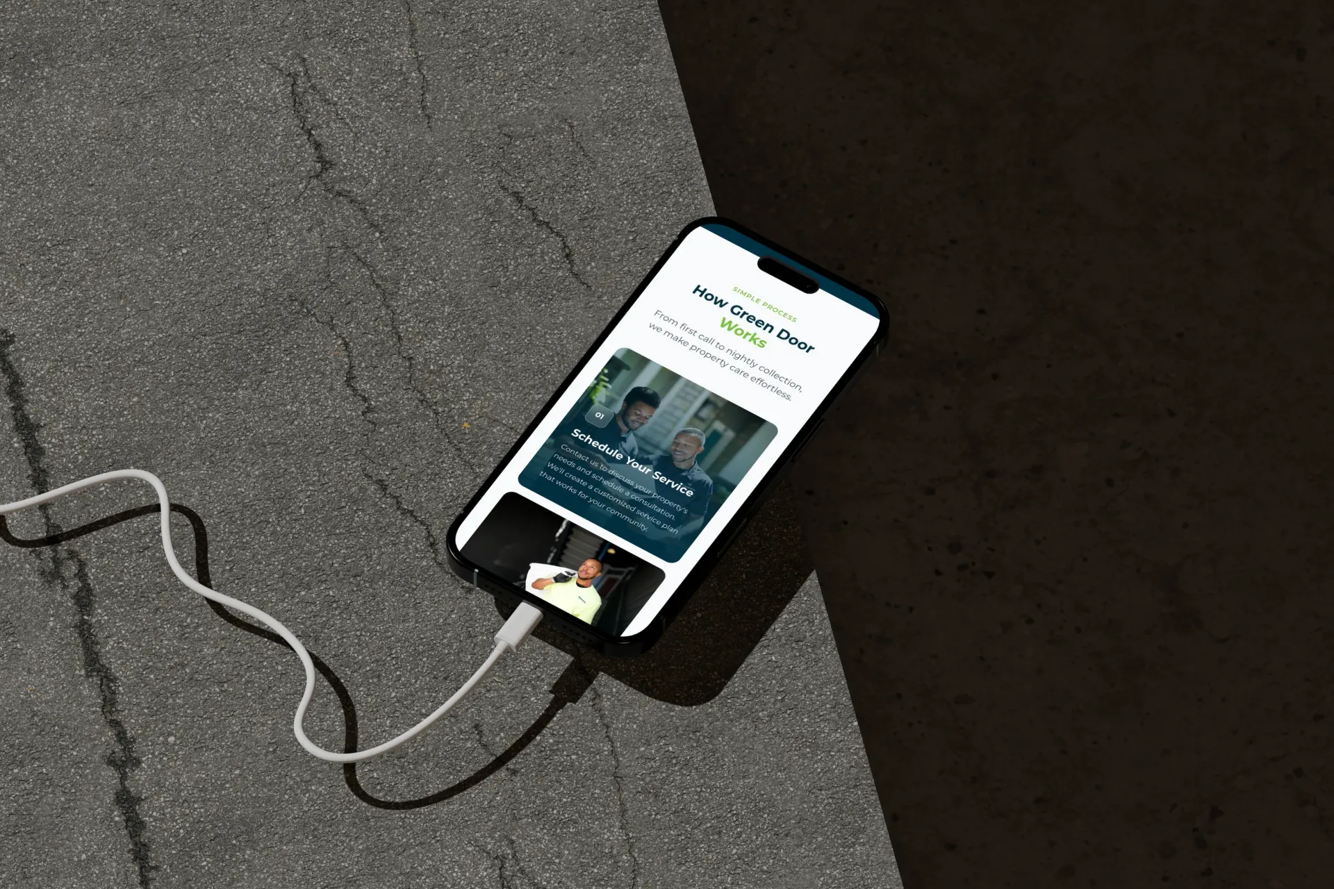 Green Door mobile website process page