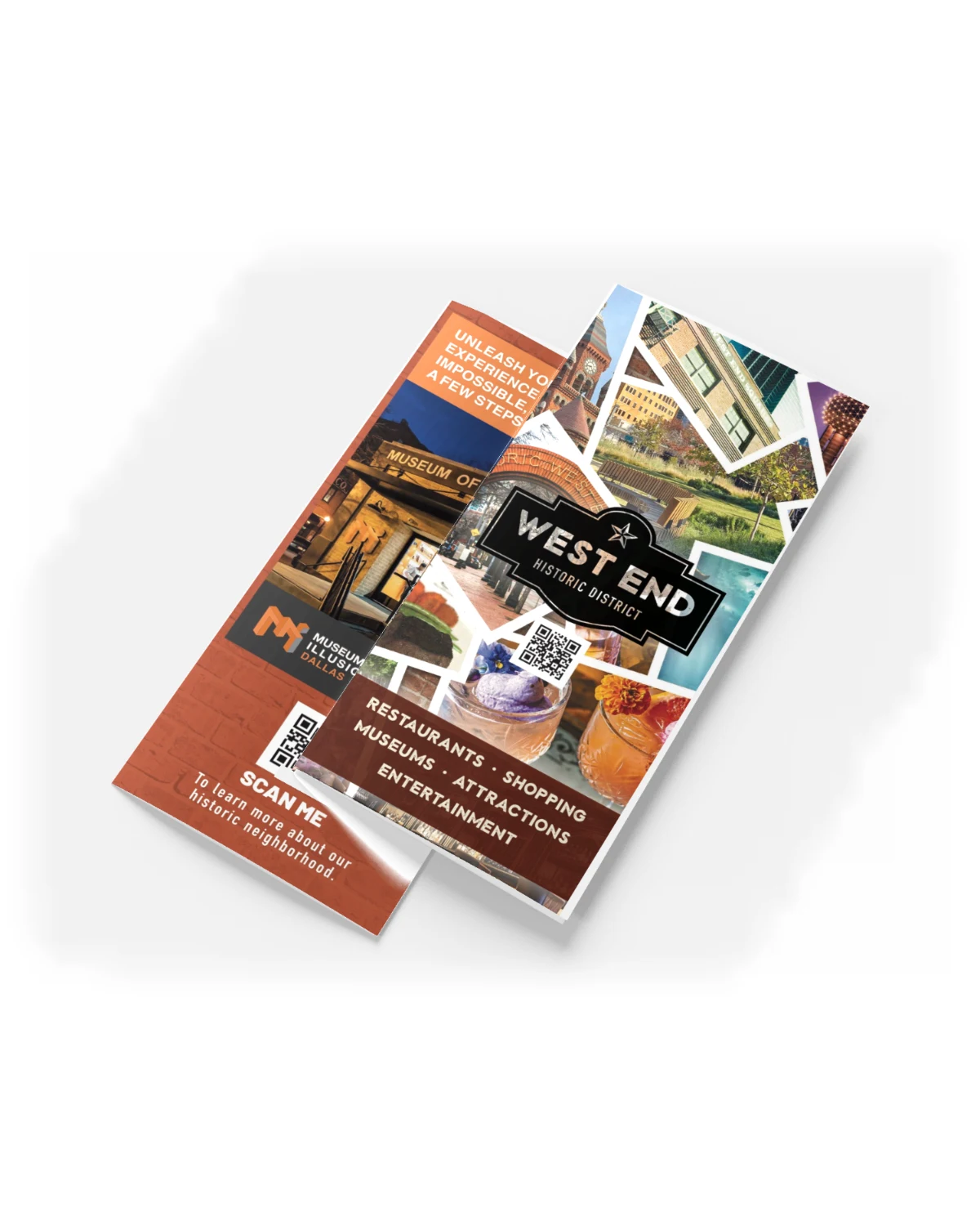 Folded West End visitor brochure, cover and back panel