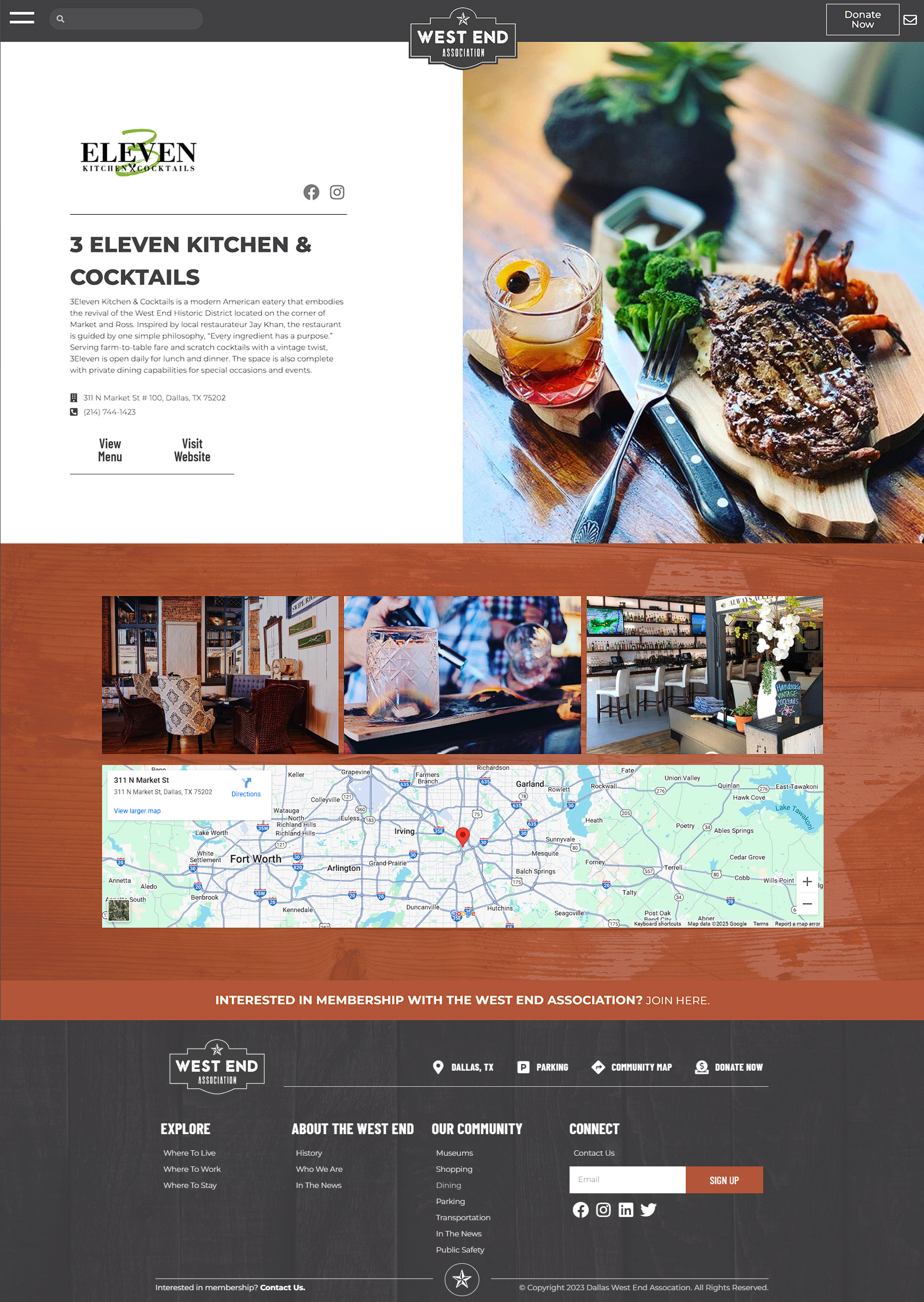 3eleven Kitchen & Cocktails page